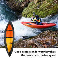 Garvee Kayak Cover 210D UV-resistente Impermeabile Protezione Solare Anti-Intemperie per Kayak Canoa SUP 3.6-4 m Rimessaggio Esterno