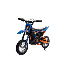Moto elettrica fuoristrada Garvee 24V, motore da 250W, sedile in pelle, sospensioni in metallo, pneumatici, per bambini e adolescenti, blu