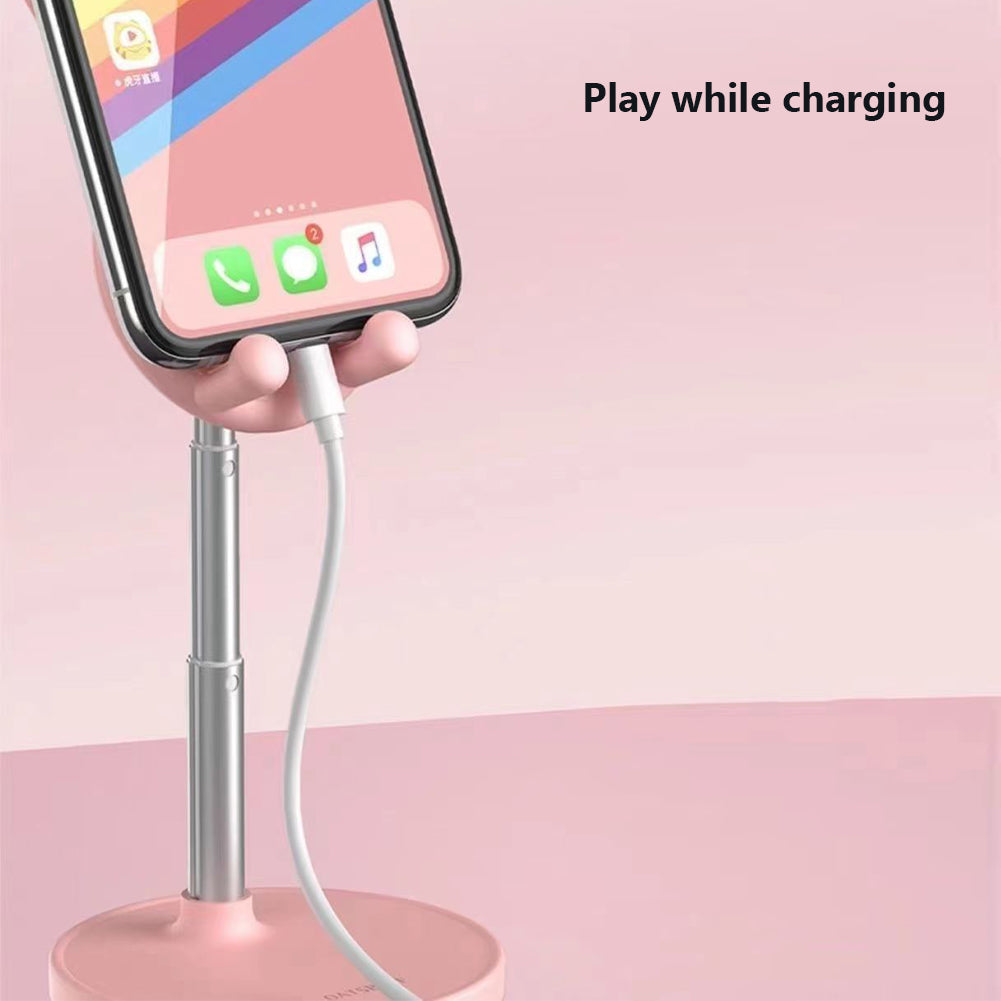 Supporto universale per smartphone Garvee con simpatico coniglietto, altezza regolabile, supporto per monitor da scrivania, ufficio e casa