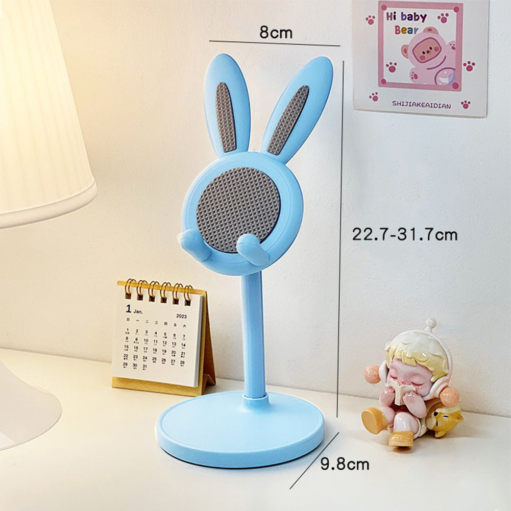Supporto universale per smartphone Garvee Kawaii Rabbit, supporto da tavolo regolabile in altezza, in silicone, antiscivolo, per ufficio e casa