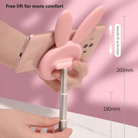 Supporto universale per smartphone Garvee Kawaii Rabbit, supporto da tavolo regolabile in altezza, in silicone, antiscivolo, per ufficio e casa