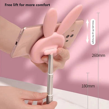 Supporto universale per smartphone Garvee Kawaii Rabbit, supporto da tavolo regolabile in altezza, in silicone, antiscivolo, per ufficio e casa