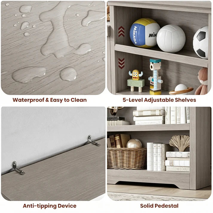 Garvee Scaffale MDF Senza Porte - Design Aperto, Struttura Resistente, Versatile per Casa e Ufficio, Finitura Liscia