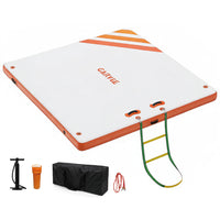 Garvee Piattaforma Gonfiabile Galleggiante Air Dock Con Scala A Corda 1.8x1.5 m, PVC Resistente, Superficie Antiscivolo, 152-305 cm, Ideale Per Piscina E Spiaggia