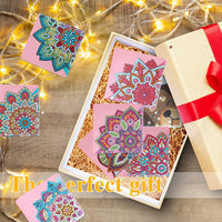 Set di segnalibri con pittura a diamante Garvee da 8 pezzi, motivo mandala, acrilico e pelle PU, pratico ed elegante, regalo fai da te per gli amanti dei libri