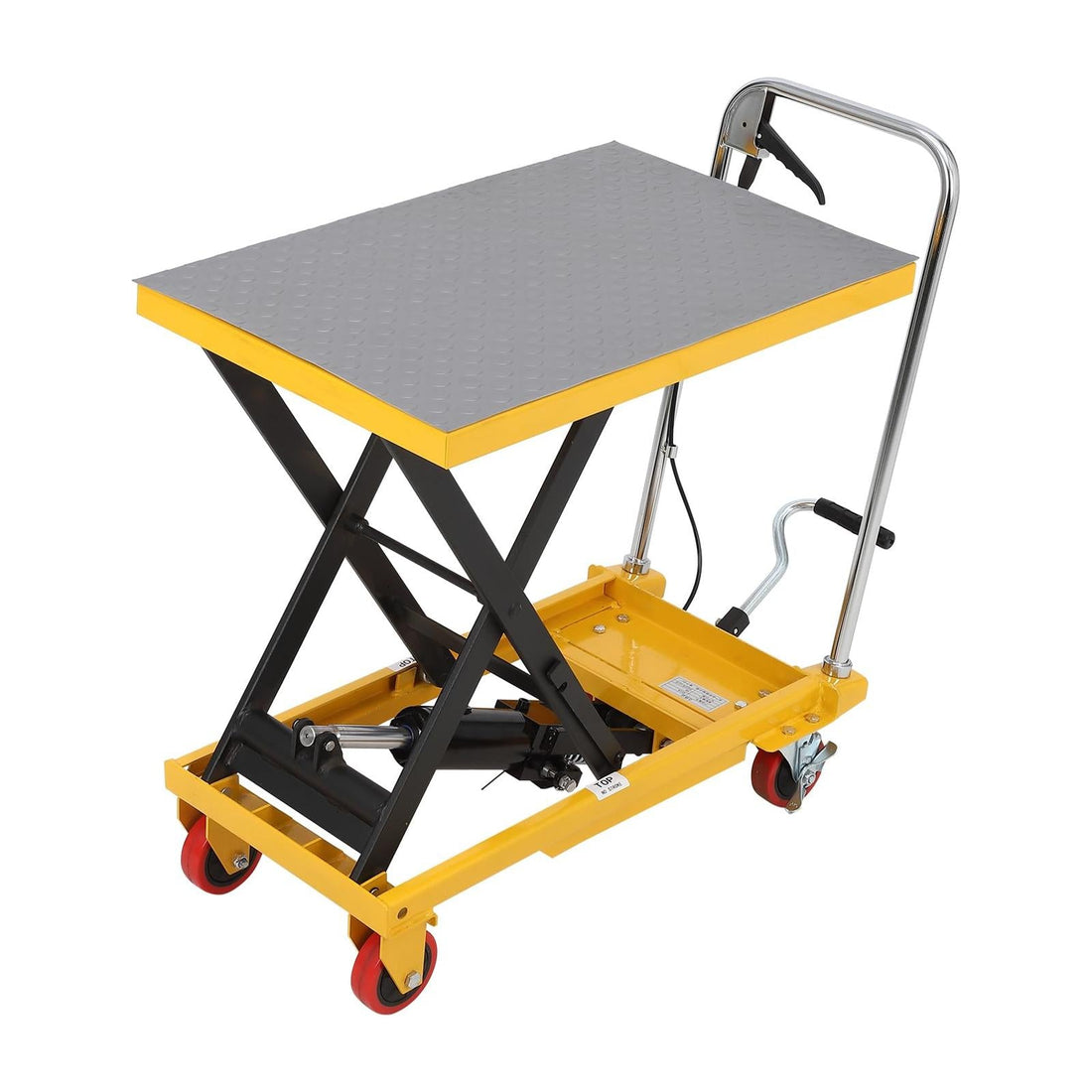 Carrello elevatore idraulico Garvee, capacità 330 libbre, con pompa idraulica di alta qualità, per ufficio e magazzino, vecchia dimensione di 28,4 pollici, giallo