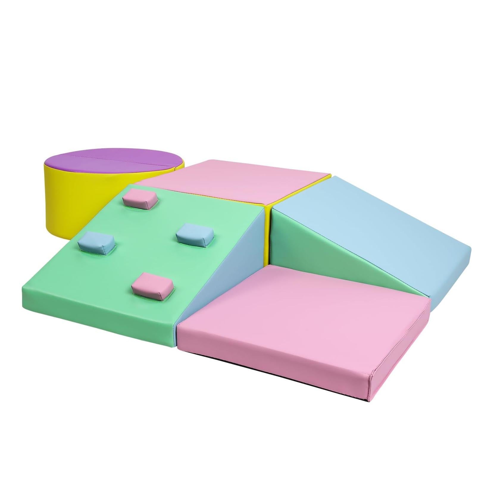 Set di 5 blocchi da arrampicata in schiuma Garvee per bambini piccoli, parco giochi al coperto, impermeabili, antiscivolo, facili da pulire