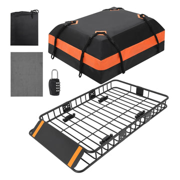 Portapacchi Garvee 64x39x6 pollici con borsa impermeabile da 21 piedi cubi per SUV e camion da esterno, acciaio, nero, aerodinamico