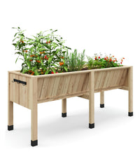Letto da giardino rialzato Garvee 6x2x2,5 piedi in legno di cedro con ganci per verdure ed erbe aromatiche da esterno 13,7 pollici di profondità stabile ed ergonomico