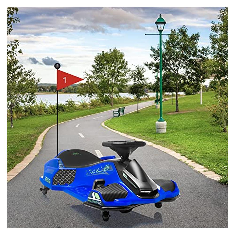 Garvee Kids Drift Go-Kart electric 24V - Telaio in metal, per star, blu - Perfect experience of drifting all'aperto for children.