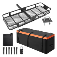 Cestino portaoggetti Garvee Hitch Mount 60"x20"x5.9" Borsa impermeabile pieghevole con telaio in acciaio Capacità 200 libbre Ricevitore da 2" per viaggi