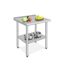 Tavolo da lavoro in acciaio inossidabile Garvee 24x24x35 pollici con ripiano inferiore regolabile per cucina e ristorante argento lucido