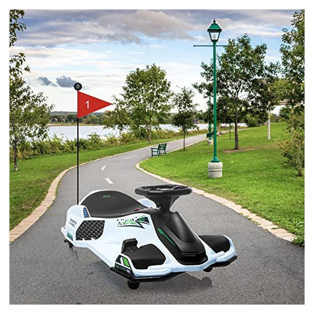 Garvee Kids Drift Go-Kart elettrico 24V – Telaio in metallo, per esterni, bianco – Corse veloci ed emozionanti avventure all'aria aperta.