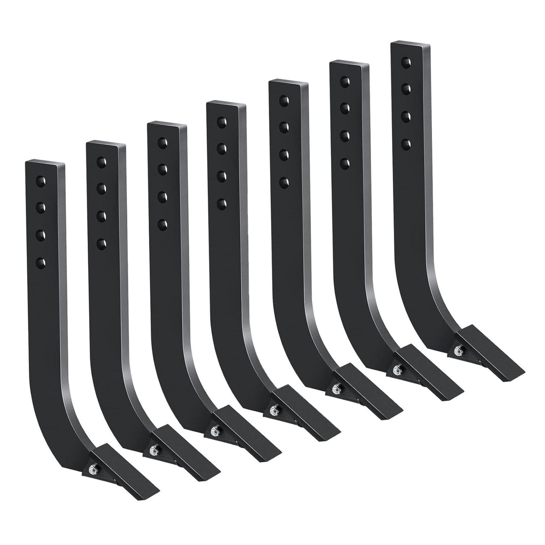 Lama Garvee Box per trattore da 18 pollici con gambi scarificatori a 4 fori, regolabile, acciaio, antiruggine per la coltivazione del terreno, nero