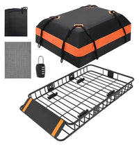 Portapacchi Garvee 46"x36"x4.5" con borsa portabagagli impermeabile da 15ft³ per SUV e camion, capacità 200 libbre, acciaio, aerodinamico, per esterni, nero