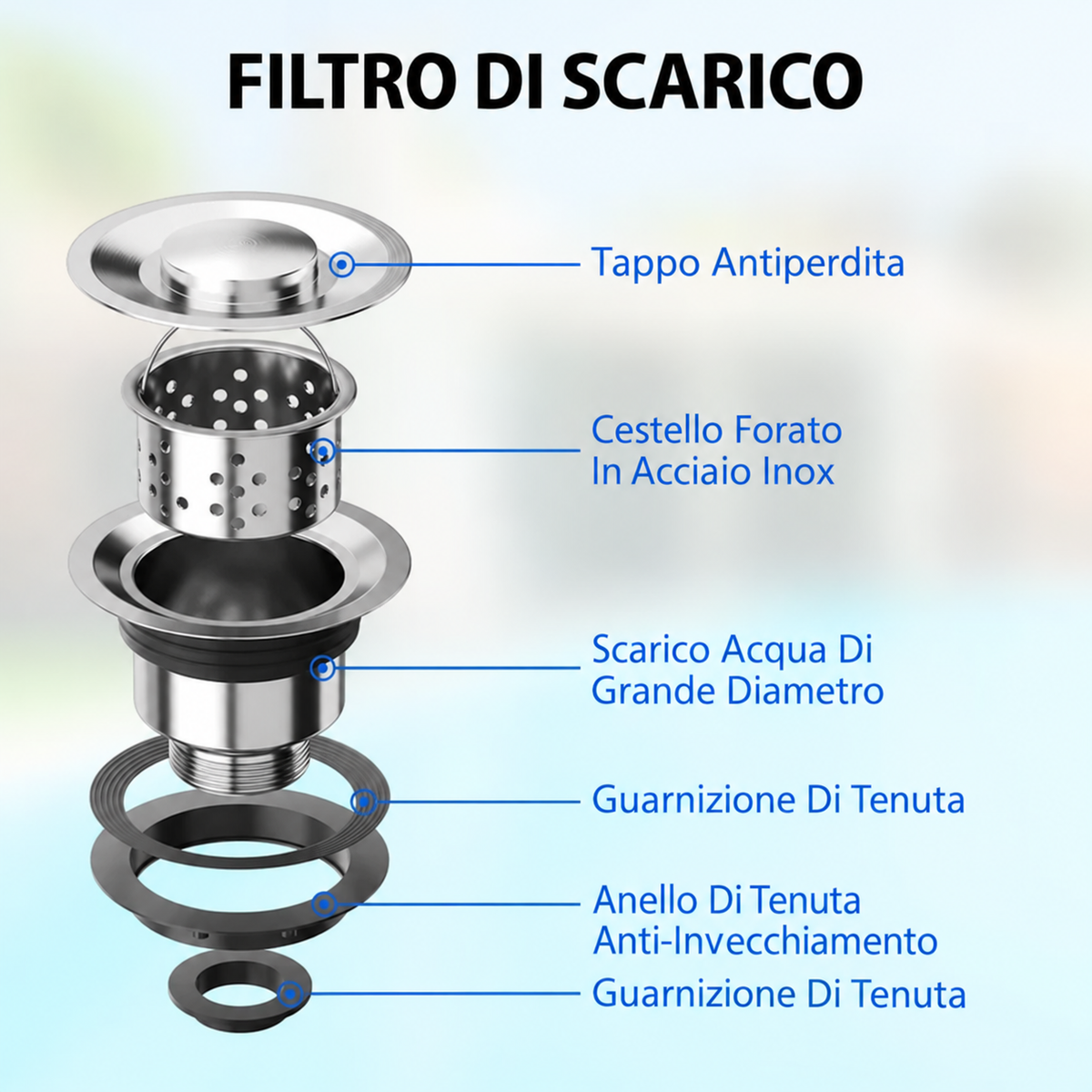 Lavello di Servizio in Acciaio Inox 304 Garvee 91x53x101 cm Fatturabile - Tavolo da Lavoro Garage Cucina con 2 Ripiani e Rubinetto Girevole