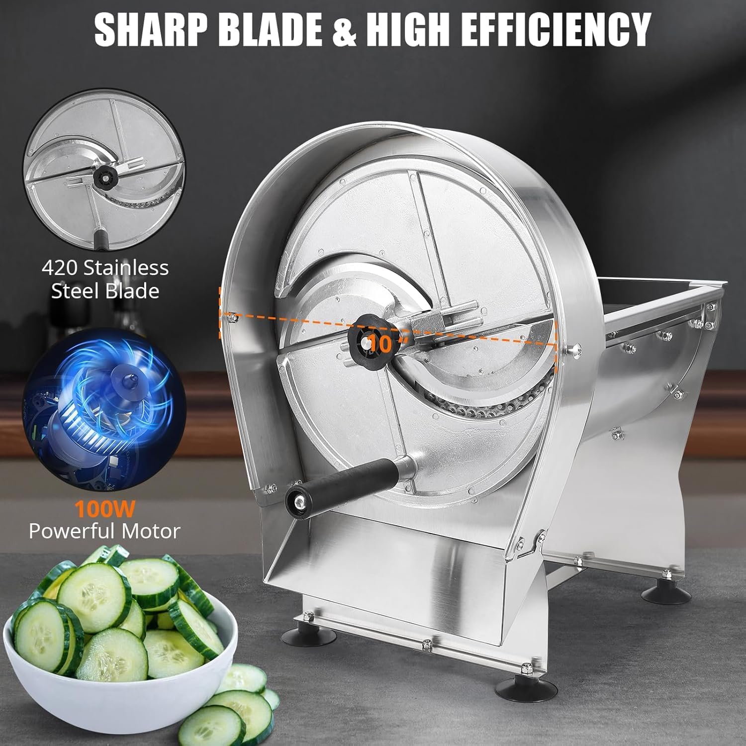 Affettatrice per verdure in acciaio inossidabile Garvee, regolabile, multifunzionale, 0,2 mm-10 mm, tagli precisi, affettatrice da cucina, antiruggine, spiralizzatore