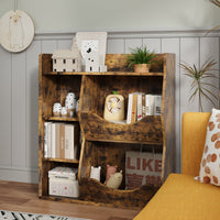 Scaffale portagiochi per bambini Garvee a 3 ripiani con 5 scomparti, MDF robusto, multifunzionale per camera da letto e cameretta, bianco compatto