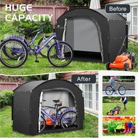 Tenda per Biciclette Garvee 4-5 Posti, Resistente Intemperie e UV, Oxford 210D - Garage Bici 220x150x185 cm Argento