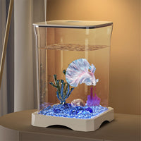 Acquario per pesci Betta Garvee da 2 galloni, set completo con filtro in vetro decorativo per casa e ufficio