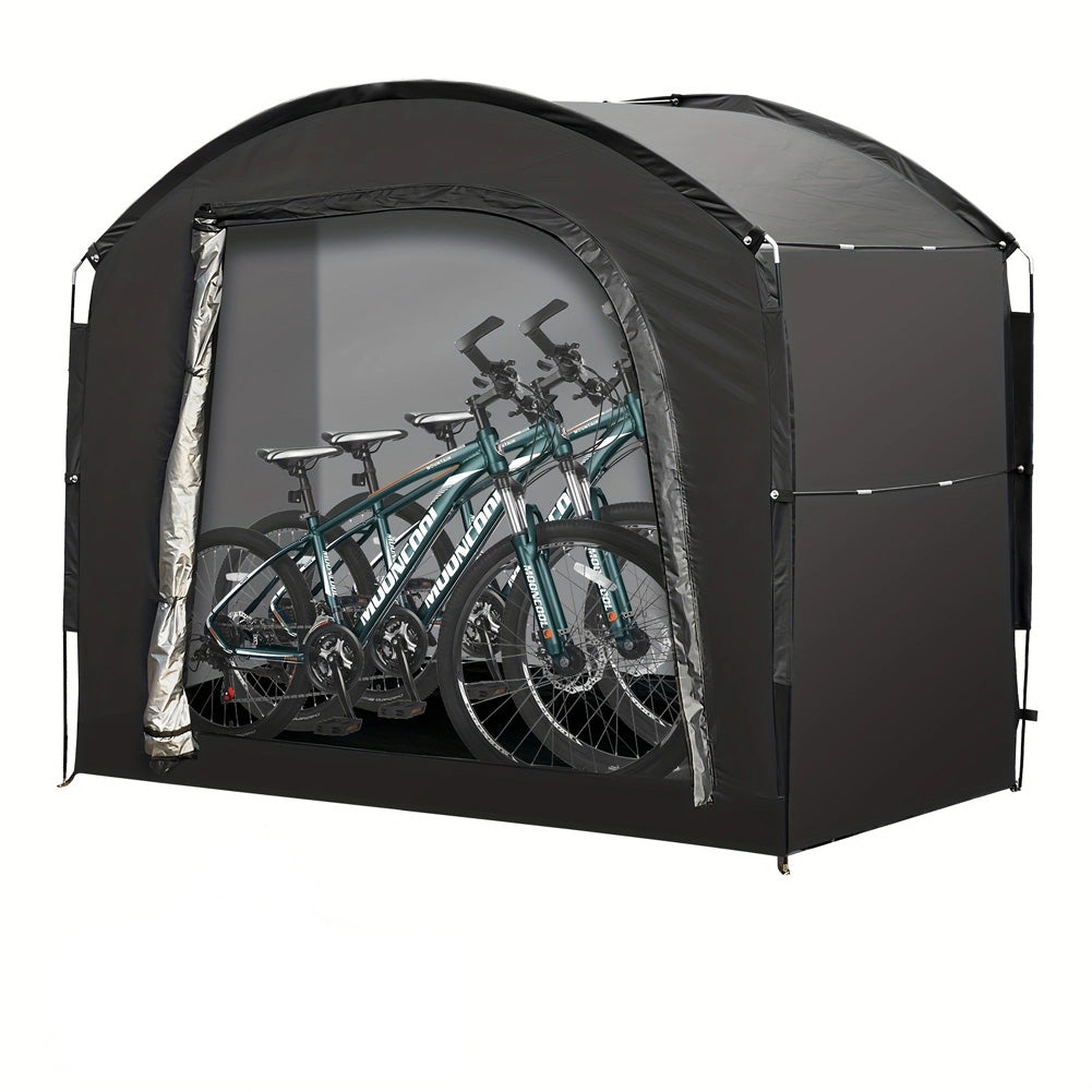 Tenda per Biciclette Garvee 4-5 Posti, Resistente Intemperie e UV, Oxford 210D - Garage Bici 220x150x185 cm Argento