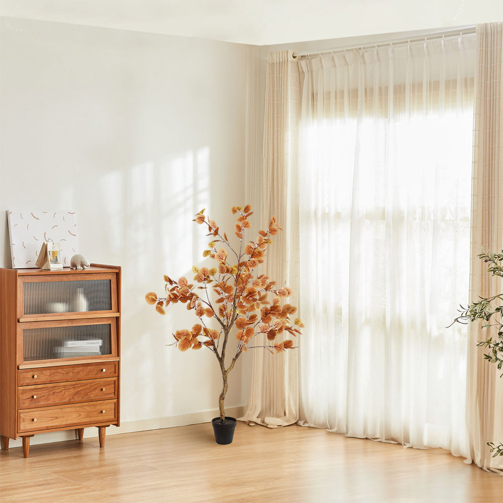 Albero di eucalipto artificiale Garvee da 4 piedi, decorazione autunnale, resistente e realistico, seta, flessibile, soggiorno e ufficio, verde