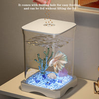 Set completo per acquario Garvee Betta Fish con filtro, in vetro da 2 galloni, compatto e decorativo, per casa e ufficio