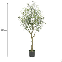 Albero di ulivo artificiale Garvee da 7 piedi con tronco in legno naturale e rami regolabili per soggiorno e ufficio, vaso stabile, verde