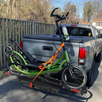 Gancio di traino per moto Garvee da 60 libbre in acciaio con rampa e cinghie di ancoraggio per bici elettrica e mountain bike, ricevitore da 2", trasporto all'aperto