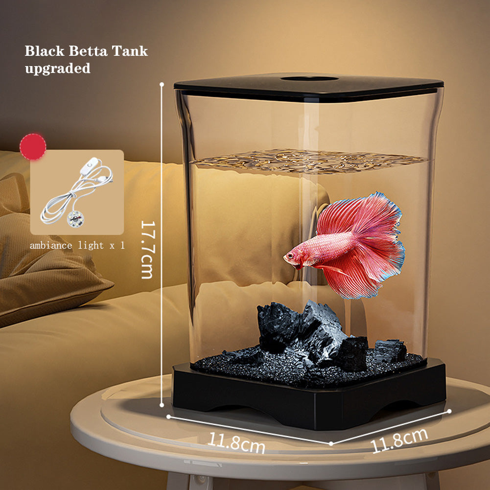 Acquario per pesci Betta Garvee da 2 galloni, set completo con filtro in vetro decorativo per casa e ufficio