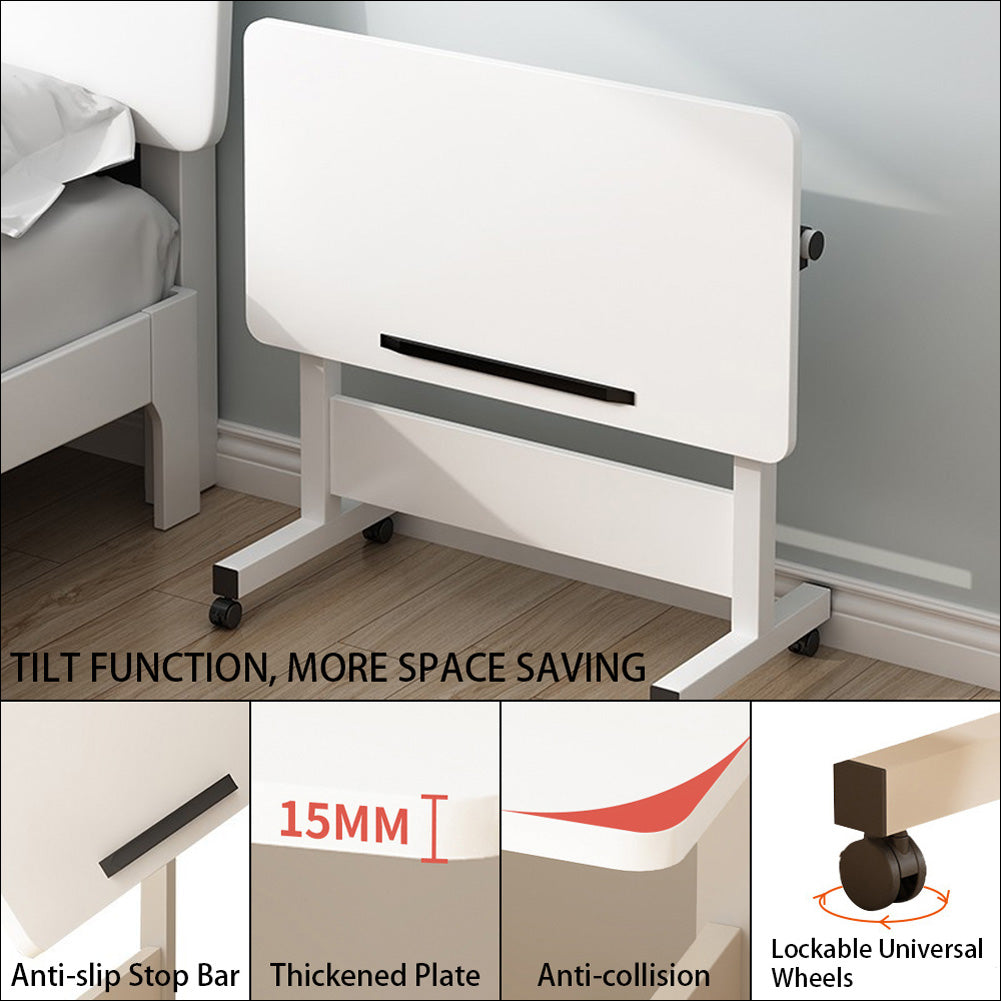 Scrivania piccola Garvee, regolabile in altezza, pieghevole, mobile con ruote per ufficio domestico e piccoli spazi, stabile, salvaspazio, nera