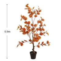 Albero di eucalipto artificiale Garvee da 3 piedi con foglie realistiche, vaso di plastica, autunnale per decorazioni da interni e feste