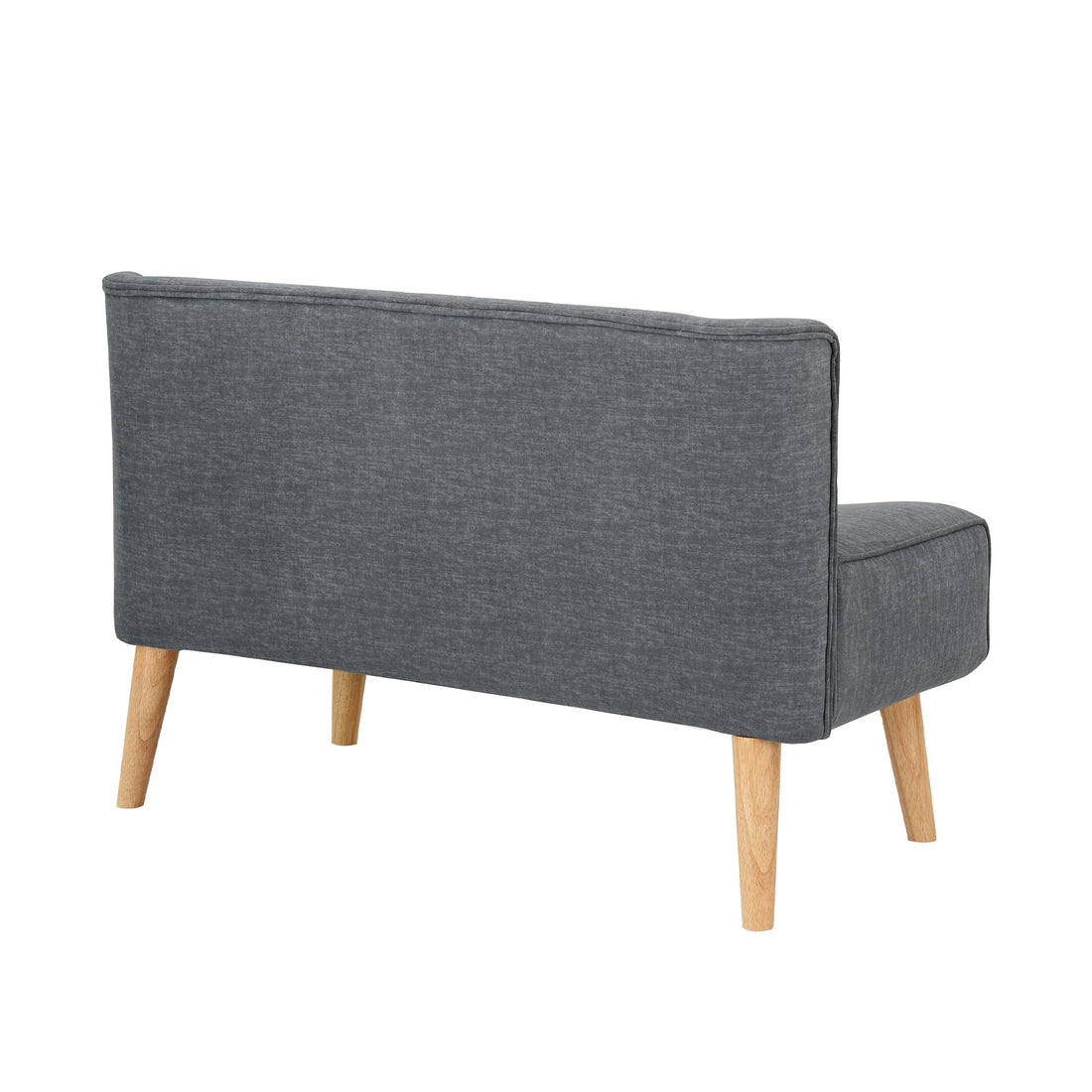 Divano a due posti Garvee Loveseat Canapé in tessuto effetto lino imbottito con gambe in legno grigio compatto per soggiorno, camera da letto, sala giochi, 117x56x78 cm