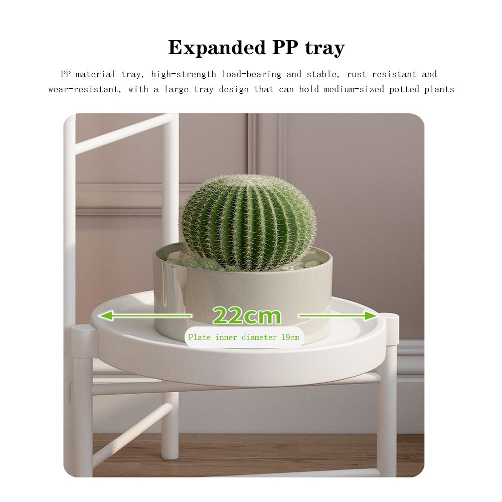 Scaffale per piante in metallo Garvee con ripiani pieghevoli, robusto, per balcone e giardino, multilivello, nero