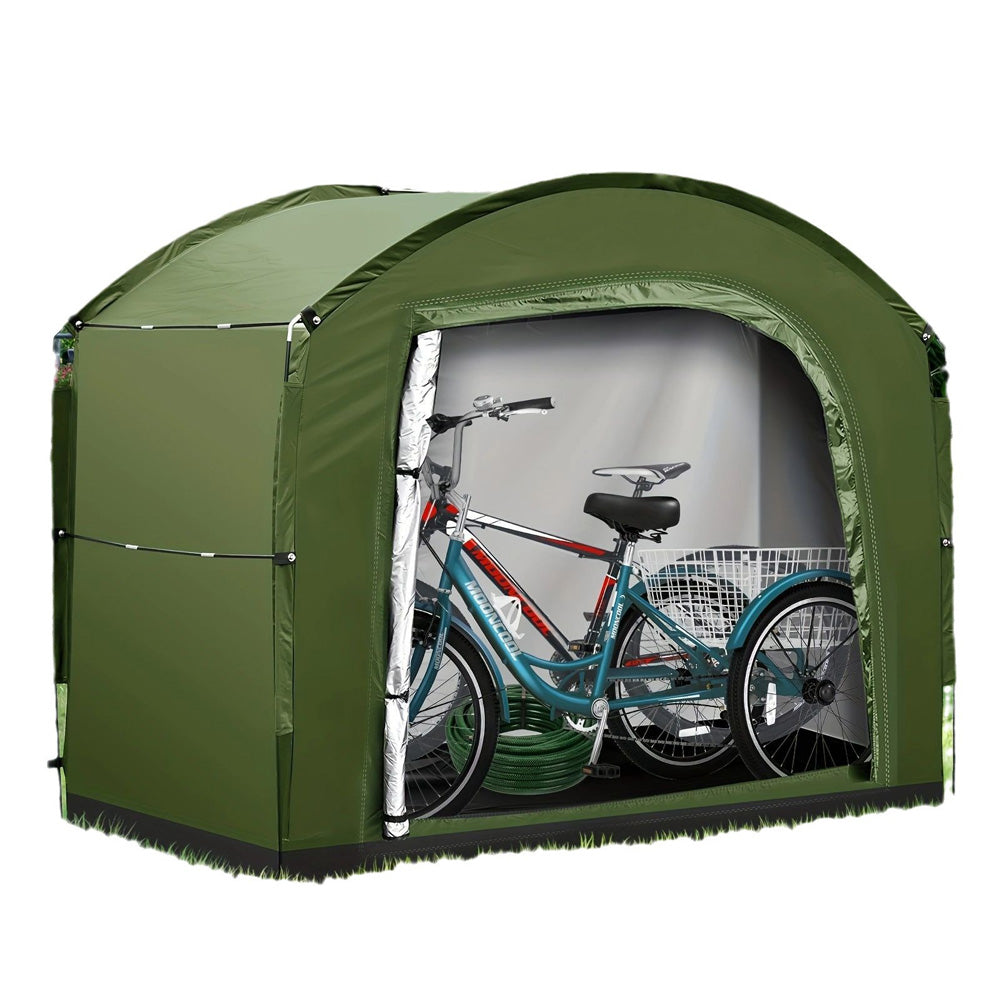 Tenda per Biciclette Garvee 4-5 Posti, Resistente Intemperie e UV, Oxford 210D - Garage Bici 220x150x185 cm Argento