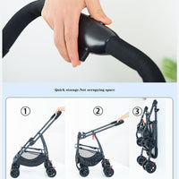 Passeggino pieghevole 3 in 1 Garvee per animali domestici, con cestino portaoggetti, finestra in rete, portatile, fino a 25 kg, nero