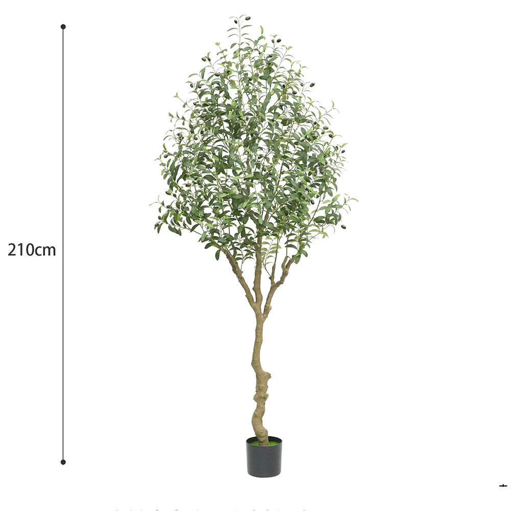 Garvee Set di 2 alberi di ulivo artificiali da 4 piedi con tronco in legno naturale e rami regolabili per soggiorno e ufficio, 60 pollici, verde