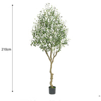Garvee Set di 2 alberi di ulivo artificiali da 4 piedi con tronco in legno naturale e rami regolabili per soggiorno e ufficio, 60 pollici, verde