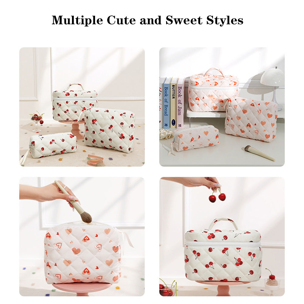 Garvee Set di 3 mini borse per cosmetici con cerniera, materiale resistente, organizer portatile per viaggi, ampia apertura, multicolore