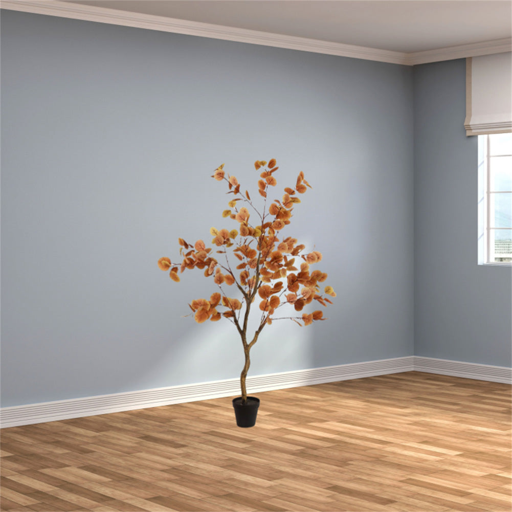 Albero di eucalipto artificiale Garvee da 4 piedi, decorazione autunnale, resistente e realistico, seta, flessibile, soggiorno e ufficio, verde
