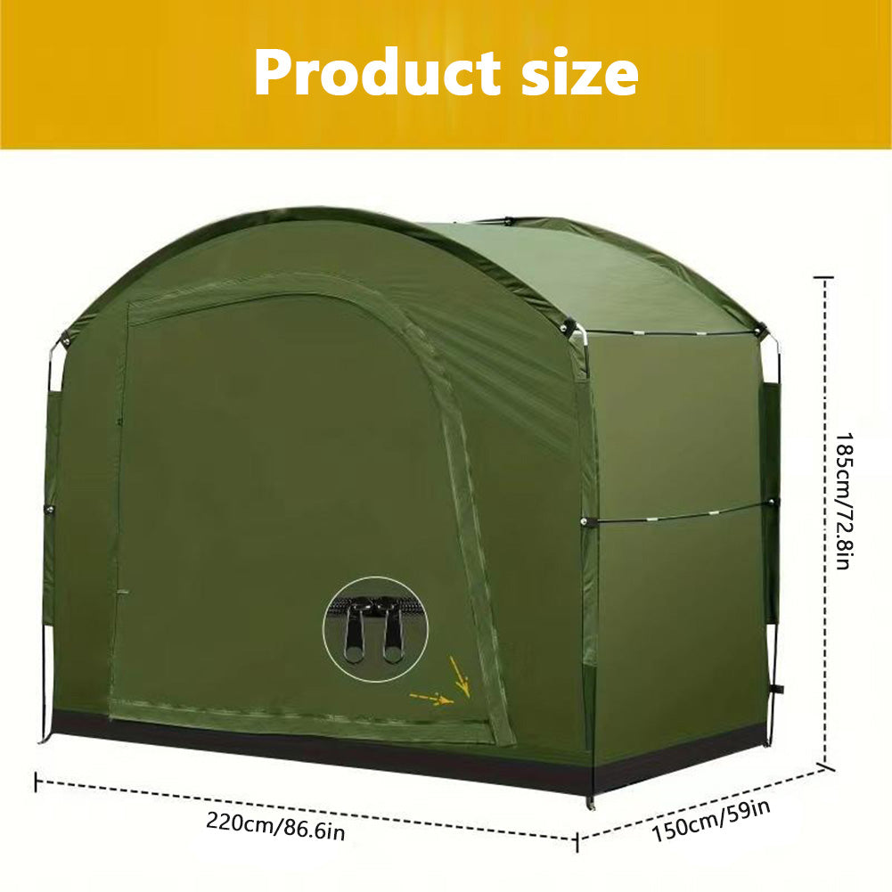 Tenda per Biciclette Garvee 4-5 Posti, Resistente Intemperie e UV, Oxford 210D - Garage Bici 220x150x185 cm Argento