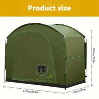 Tenda per Biciclette Garvee 4-5 Posti, Resistente Intemperie e UV, Oxford 210D - Garage Bici 220x150x185 cm Argento
