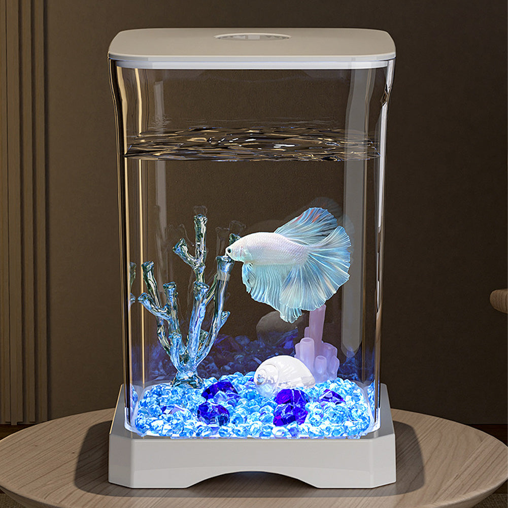 Set completo per acquario Garvee Betta Fish con filtro, in vetro da 2 galloni, compatto e decorativo, per casa e ufficio