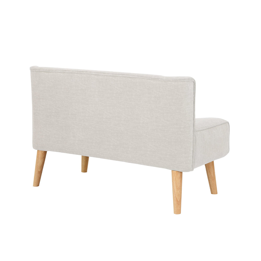 Divano Garvee a 2 posti, tessuto effetto lino, gambe in legno, look retrò, beige, per soggiorno e camera da letto