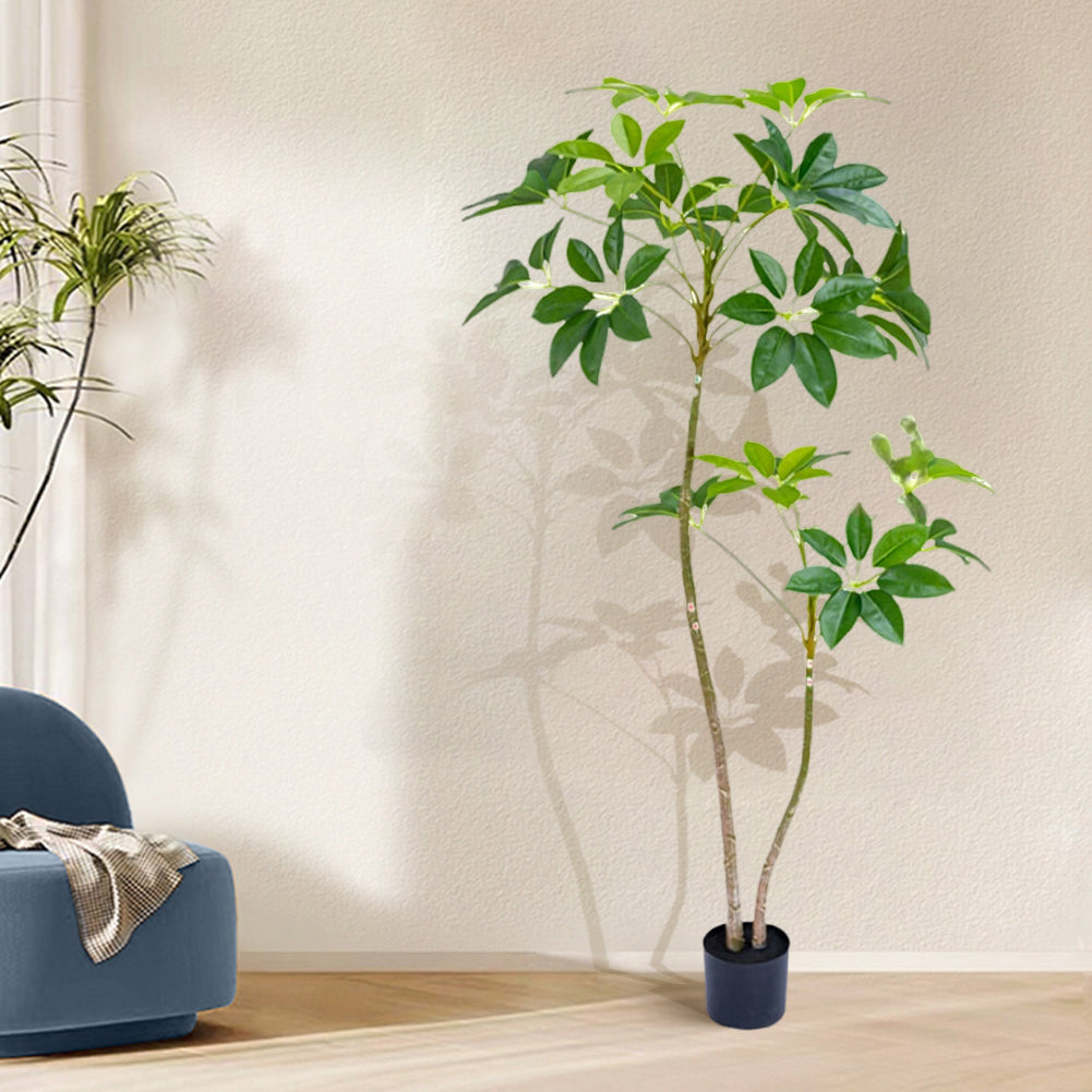 Garvee Albero Parasole Artificiale 5.2 piedi PVC Pianta da Interno Forma Regolabile Simbolo Feng Shui Casa Ufficio Soggiorno Balcone Verde