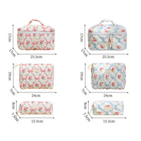 Garvee Set da 3 pezzi Borse per cosmetici trapuntate Organizzatore per trucchi da viaggio Grande capacità Leggero Versatile Materiale di alta qualità Portatile Per donne e ragazze
