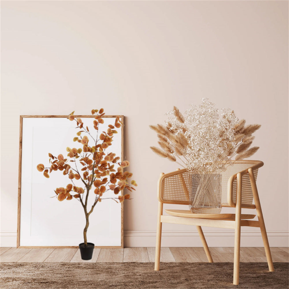 Albero di eucalipto artificiale Garvee da 3 piedi con foglie realistiche, vaso di plastica, autunnale per decorazioni da interni e feste