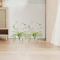 Garvee set da 2 pezzi di piante artificiali sospese Chlorophytum comosum, plastica con vaso, per uso interno ed esterno, verde