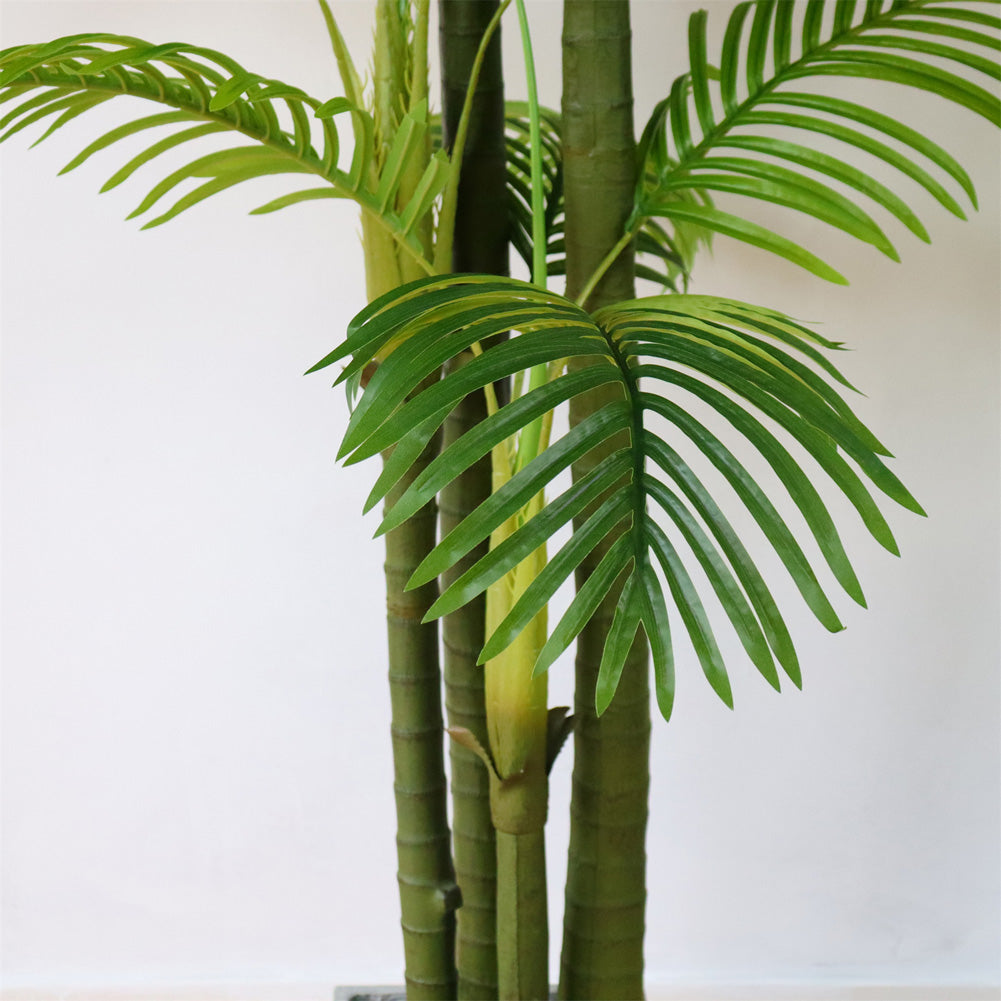 Garvee Palma artificialee 5 piedi tropicale realistica stabile in vaso di cemento per interni ed esterni soggiorno ufficio arredamento verde