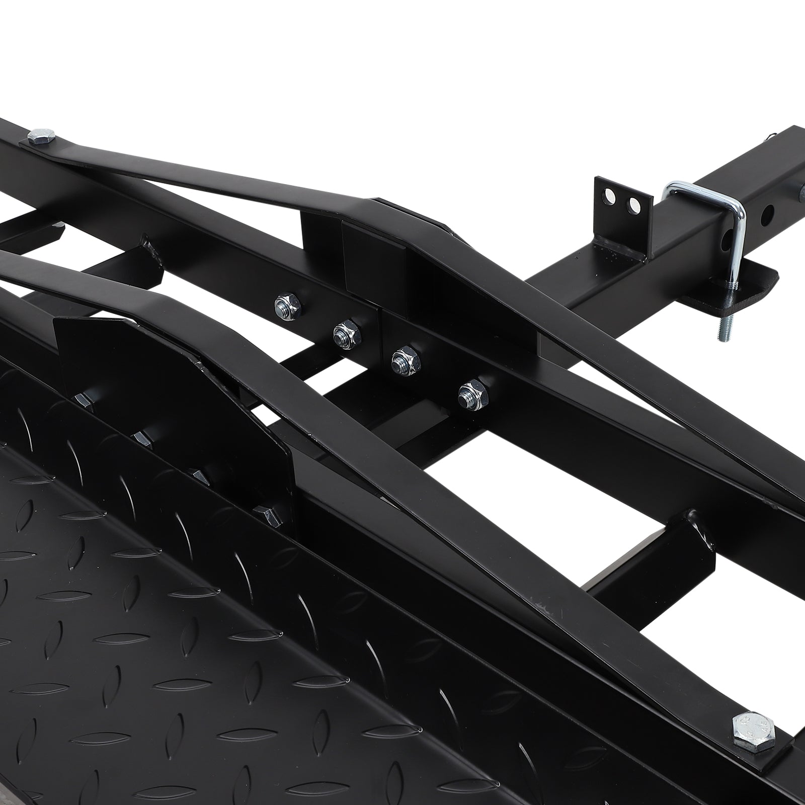 Gancio di traino per moto Garvee da 60 libbre in acciaio con rampa e cinghie di ancoraggio per bici elettrica e mountain bike, ricevitore da 2", trasporto all'aperto